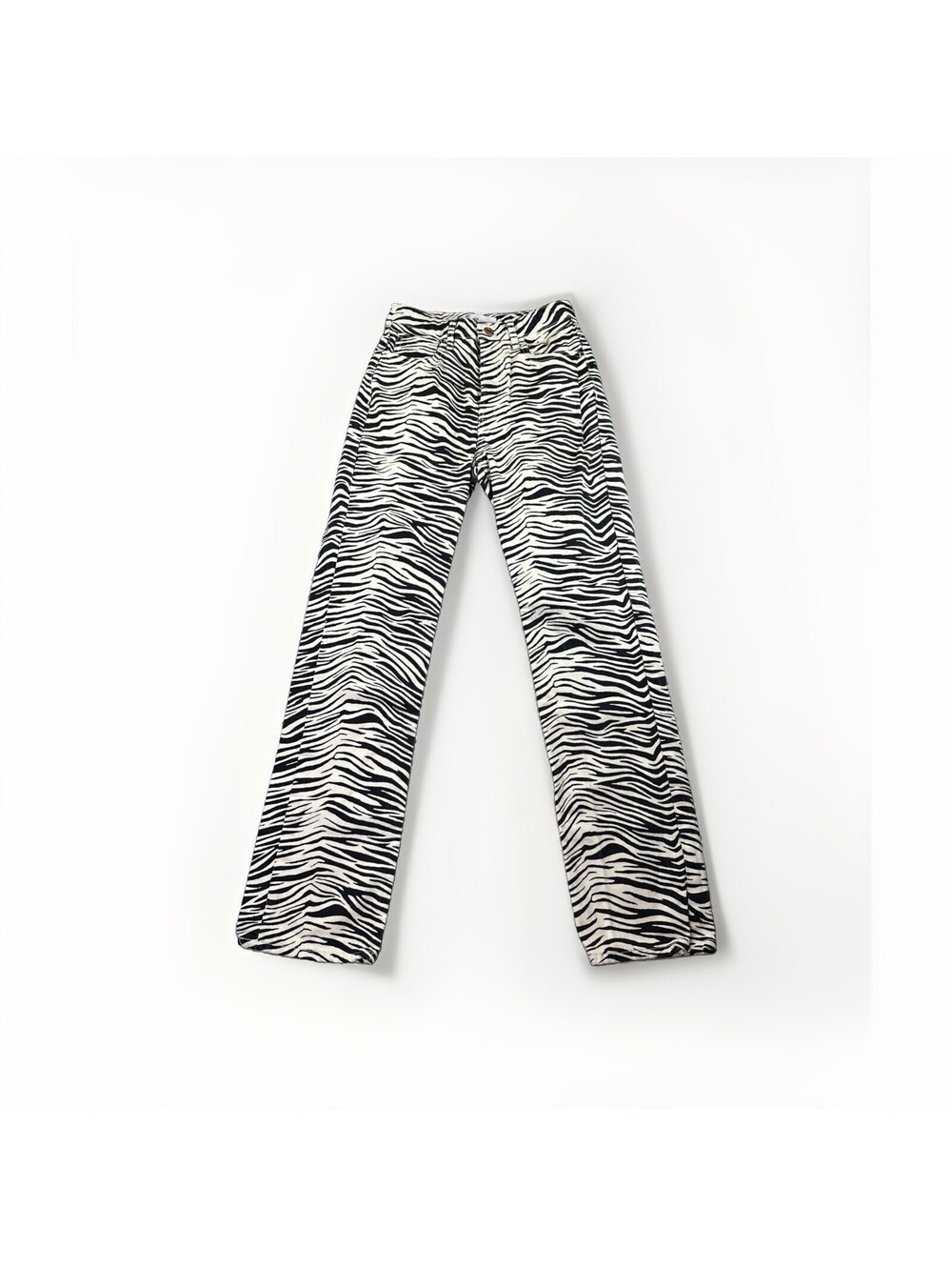 Zara Women’s Zebra Jeans Size 4 Button Fly Festival Exotic Animal Print